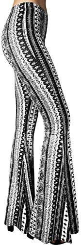 Papatya Del Sol yüksek bel rahat streç Boho 70s çan alt Flare salonu Yoga pantolon için uygun