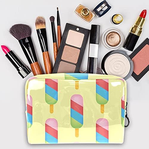Renkli Popsicles Desen Yaz Seyahat Kozmetik Çantaları Çok Fonksiyonlu Makyaj kozmetik çantası Kılıf kılıf çanta, 18.5x7.5x13
