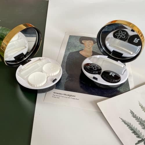 Rinetik 2 Paket Kontakt Lens çantası kiti ile Ayna, Seyahat Çözümü İçerir Kontakt Lens Sökücü Aracı Şişe ve Cımbız…