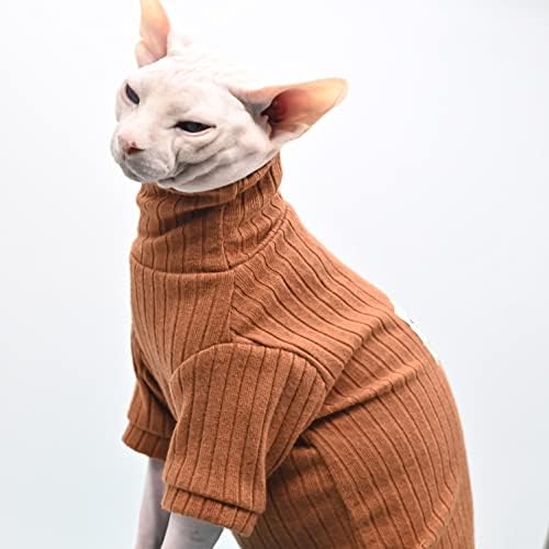 Sphynx Kedi Giysileri Yüksek Boyunlu Sonbahar ve Kış Temel Giysileri Sıkı Tüysüz Kedi Giysileri Devon Giysileri Küçük