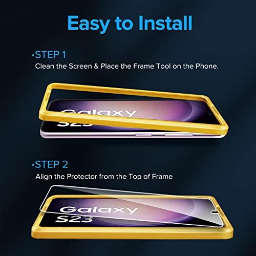 ıvoler [3 + 1 Paket Temperli Cam Ekran Koruyucu için Samsung Galaxy S23 5G 6.1 2022 [3 Paket] [Uygun Değil Galaxy