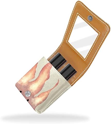 ORYUEKAN Ruj Kılıfı Ayna ile Sevimli Taşınabilir Makyaj Çantası kozmetik torbası, Karikatür Güzel Alev