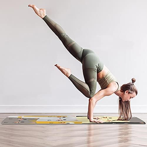 Kalın Kaymaz Egzersiz ve Fitness 1/4 yoga mat Kedi Sevimli Baskı Yoga Pilates ve Zemin Fitness Egzersiz (61x183cm)