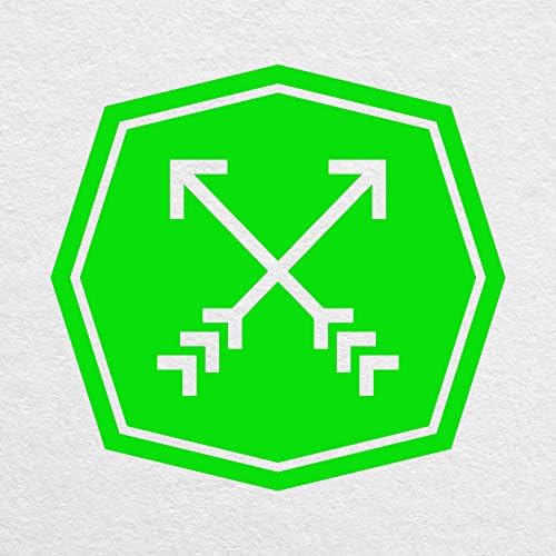 Çapraz Oklar 02 Logo Rozeti - 6 Genişliğinde NEON Yeşili Çıkartma - MacBook, Araba, Dizüstü Bilgisayar ve Daha Fazlası