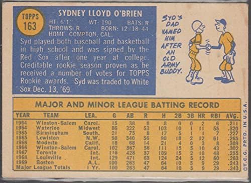 Syd O'Brien (Beyzbol Kartı) 1970 Topps - [Temel] 163