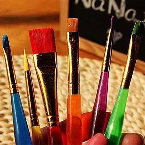 DLOETT 6 Renkli Suluboya Boya Fırçaları Farklı Şekil Yuvarlak Sivri Ucu Naylon Saç Boyama Fırça Seti Sanat Malzemeleri