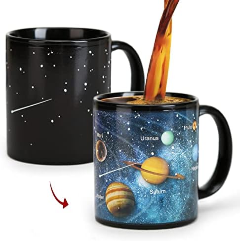 Renk Değiştiren Kahve Kupaları (11 oz), Erkek arkadaşı için doğum günü hediyesi, Yıldızlara, Gezegenlere, Gökyüzüne