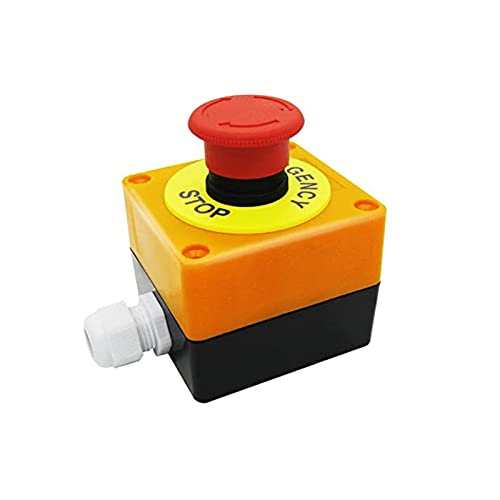 YQBOOM Push Button İstasyonu 22mm 1NC 1NO Kırmızı Mantar Acil Durdurma 440V 10A basmalı düğme anahtarı İstasyonu Box