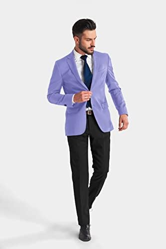Erkek Blazer 2 Düğme Uzun Kollu Düzenli Fit Takım Elbise Spor Ceket Ceket İş Rahat Hafif Spor Ceket