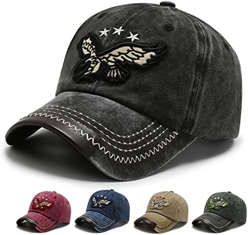 Kartal beyzbol şapkası Vintage Ayarlanabilir Baba Şapka İşlemeli Yıkanmış Denim Kap pamuklu beyzbol şapkası Erkekler