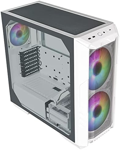 Cooler Master HAF 500 Beyaz PC Kasası: Orta Kule, Yüksek Hacimli Hava Akışı için 2 x 200mm Önceden Takılmış ARGB Fanlar,