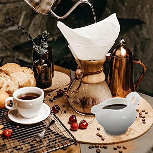 Seramik süt sürahisi, Kahve Süt Kreması, 6 adet Küçük Kahve Süt Sürahi, Seramik sos teknesi Saplı Porselen Kahve Süt