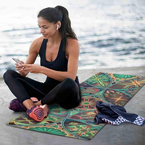 MNSRUU Yoga Matı-Her Türlü Yoga, Pilates ve Zemin Antrenmanı için Çiçek Baskılı Ekstra Kalın Kaymaz Egzersiz ve fitness