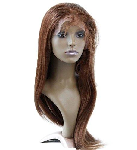 Ön Dantel Peruk 100 % insan saçı peruk Çin Bakire Remy insan saçı Yaki Renk:4 Açık Kahverengi