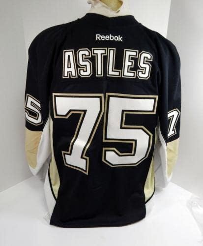 2011-12 Pittsburgh Penguins Jessey Astiles 75 Oyunu Yayınlandı Siyah Forma 56 09 - Oyun Kullanılmış NHL Formaları