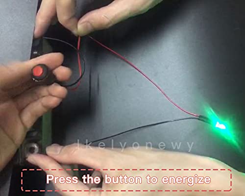 12mm Mini Mandallama Push Button on Off Anahtarı Önceden Kaynaklanmış Tel, Kendinden Kilitlemeli Mikro Yuvarlak Anlık