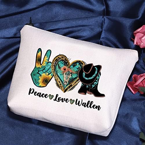 POFULL Country Müzik Hediye Barış Aşk Wallen Kozmetik Çantası Batı Kovboy Hediye (Barış Aşk Wal Kozmetik Çantası)