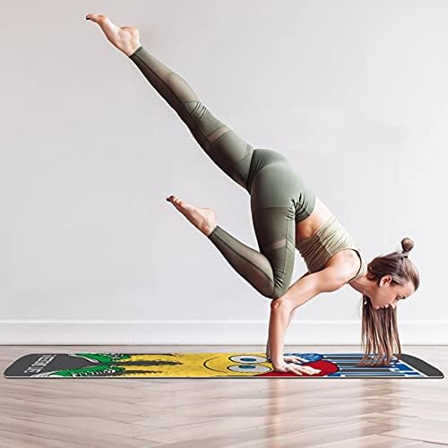 Kalın Kaymaz Egzersiz ve Fitness 1/4 yoga mat Sevimli Komik Sarı Serin Ahtapot Baskı Yoga Pilates ve Zemin Fitness