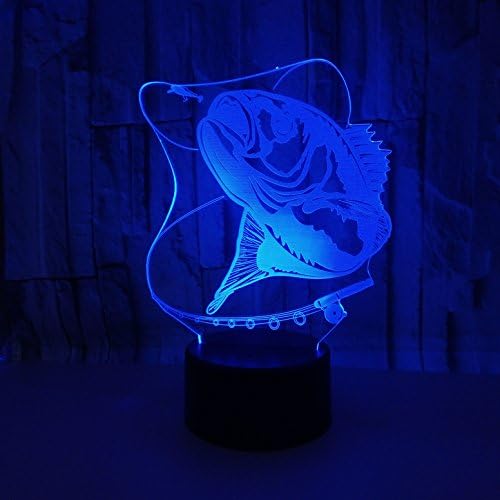 Balık Modeli gece ışık Oyuncaklar 3D Optik Illusion Lamba ile Dokunmatik ve Uzaktan Kumanda ve 16 renk değiştirme