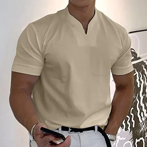 Egzersiz T-Shirt Erkek, erkek 2023 Yaz Düz Gömlek Kısa Kollu V Boyun Üstleri Yetişkin Yumuşak Kas Tee Düzenli Fit