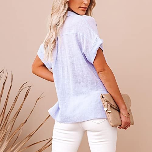 LYTRYCAMEV Bluzlar Kadınlar için Şık Rahat Moda Kadın Yaz Üstleri Sevimli Zarif Akıcı Rahat Kısa Kollu Tees Gömlek