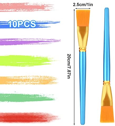 AIEX 10 adet Düz Boya Fırçaları 1 İnç Genişliğinde, suluboya Akrilik Boya Fırçası Sanatçılar için Toplu Sentetik Naylon