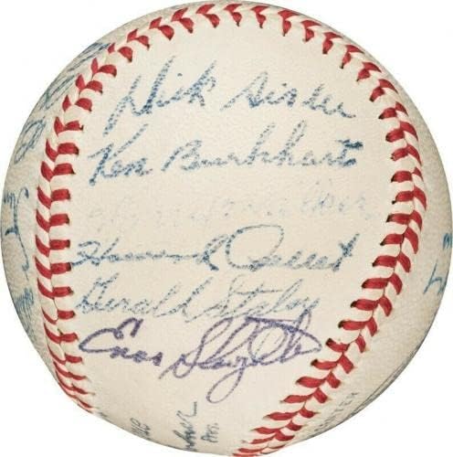 1947 St. Louis Cardinals Takımı Beyzbol Stan Musial PSA DNA ve JSA COA İmzalı Beyzbol Toplarını İmzaladı