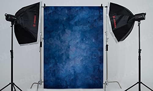 Harfirbe 5x7ft Çift Taraflı Soyut Koyu Mavi Portre Zemin 2 in 1 Siyah Arka Planında Soyut Headshots Profesyonel Fotoğraf