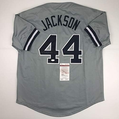 İmzalı / İmzalı Reggie Jackson New York Gri Beyzbol Forması JSA COA