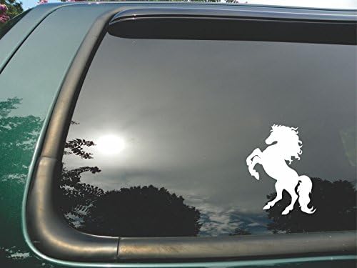 Yetiştirme At Güzel Yele Kalıp Kesim Beyaz Vinil Pencere Çıkartması / sticker Araba veya Kamyon için 5 x 6.5