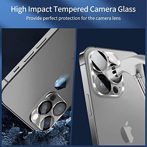 iPhone 12 Pro kamera filmi ile uyumlu Meidom kamera koruyucu film 2 parça, flaş işlevi için parazit yok, çizilmez,