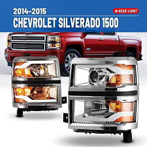 Farlar için uyumlu Chevy Silverado 1500 2014 2015 Chevrolet kafa lambaları montaj sürücü yolcu ışıkları değiştirme