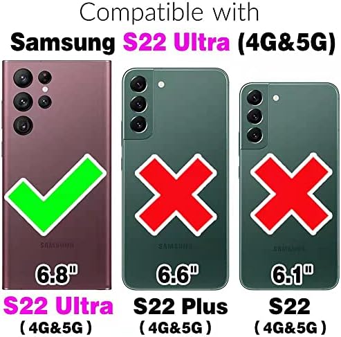 Asuwish Telefon Kılıfı için Samsung Galaxy S22 Ultra 5G Cüzdan Temperli Cam Ekran Koruyucu ve Ayçiçeği Deri İnce Kapak