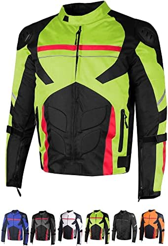 Ceketler 4 Bisiklet AirTrek Erkekler Örgü Motosiklet Touring Su Geçirmez Yağmur Zırh Biker Ceket Hi Vis Yeşil S