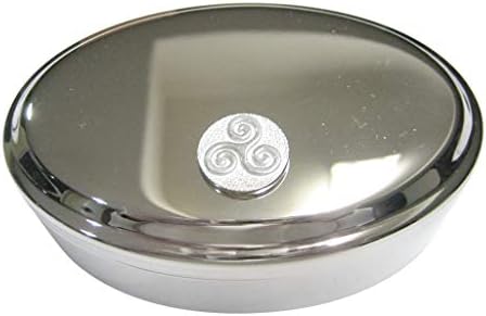 Kiola Tasarımlar Gümüş Tonlu Dairesel Celtic Üçlü Tiskelion Spiral Oval Biblo Mücevher Kutusu