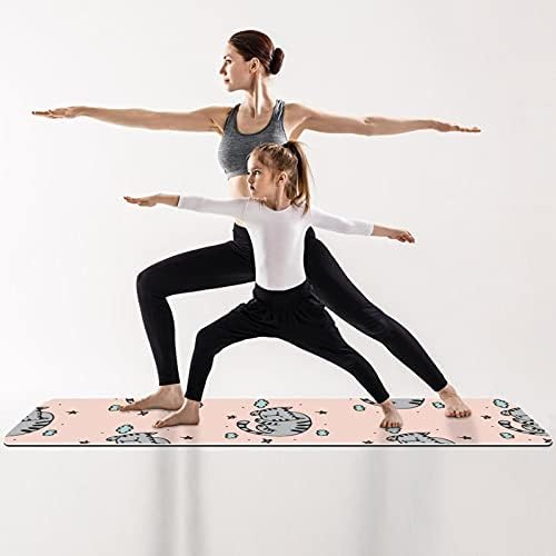 Uyku Kedi Desen Premium Kalın Yoga Mat Çevre Dostu Kauçuk Sağlık ve Fitness Kaymaz Mat Her Türlü Egzersiz Yoga ve