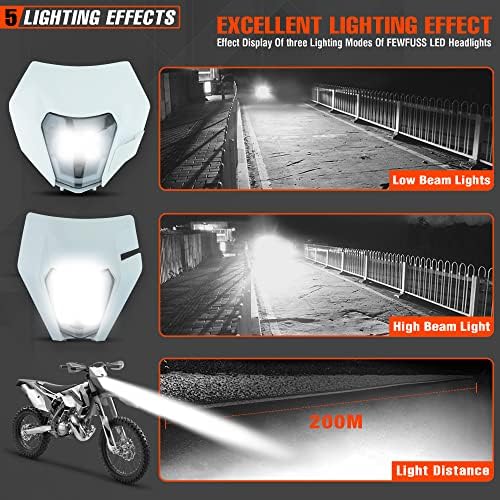 fewfuss Evrensel Kir Bisiklet far LED-Dirtbike LED Farlar Kiti-motosiklet farı lamba donanımı Kiti Enduro ATV (Sadece