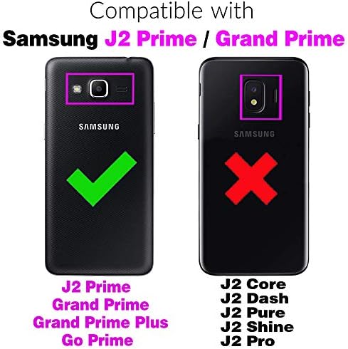 Asuwish Samsung Galaxy Grand Başbakan J2 Başbakan Cüzdan Kılıf ile Uyumlu ve Temperli Cam Ekran Koruyucu Kapak Kredi