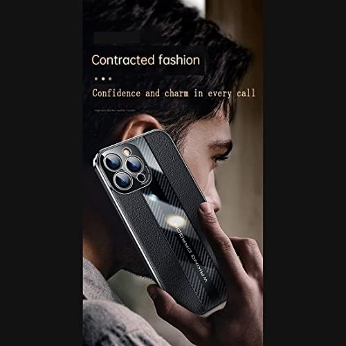 LONUO Telefon Kılıfı Kapak Deri + Karbon Fiber Kılıf VİVO X70 ile Uyumlu tasarlanmış Kamera Korumalı, Tam Vücut Darbeye
