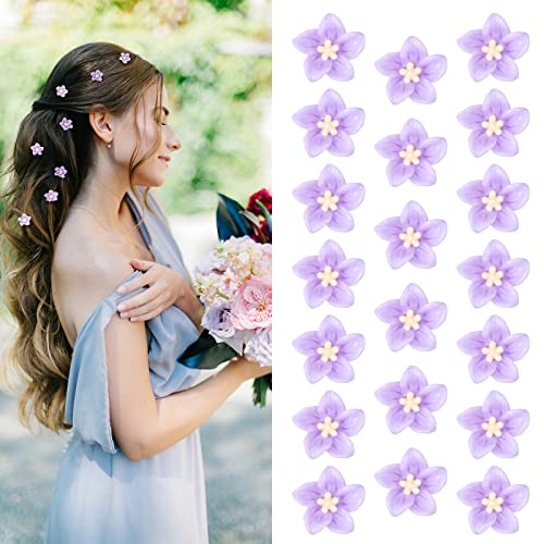 YİTİON 20 Adet Mini Çiçek Saç Klipleri Kızlar Kadınlar için Sevimli saç tokası Küçük Saç Klipleri zambak çiçeği Saç