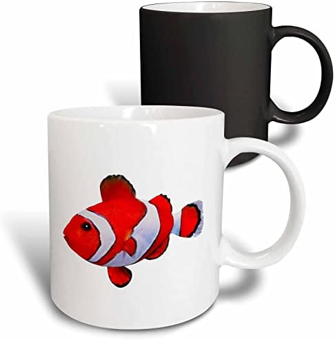 3dRose Boehm Grafik Balık - Kırmızı ve Beyaz Tuzlu Palyaço Balığı - Kupalar (mug_357599_1)
