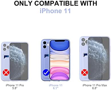iPhone 11 ile Uyumlu Silikon Kart Kılıfı 6,1 inç, Kart Tutuculu Şok Emici Koruyucu Kılıf, iPhone 11 ile Uyumlu Yumuşak