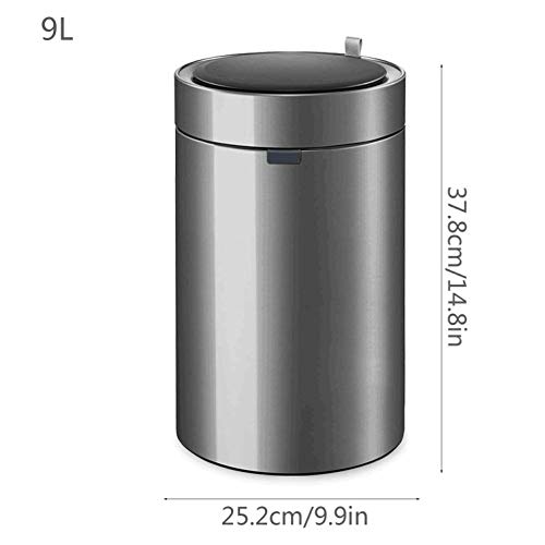 WENLII 9L / 12L çöp tenekesi Fotoselli çöp kutusu Otomatik Açılış Yakın Çöp tenekesi Paslanmaz Çelik (Renk: E, Boyut: