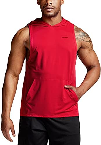 TSLA 2 Paket erkek Kas Tankı Üstleri, Kuru Fit kolsuz kapüşonlu üst Egzersiz Gömlek, Kesilmiş Atletik Spor Gömlek