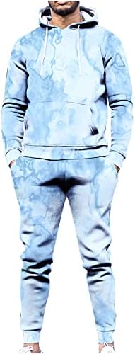 Erkek Moda eşofman takımı Kravat boya Baskılı Uzun Kollu Kapüşonlu Sweatshirt Sweatpants Suit Hoodies Spor Kıyafetler
