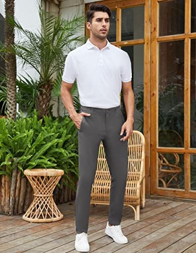 SPECİALMAGİC Golf Pantolon Erkekler Streç Slim fit yürüyüş pantolonu Hafif Elbise Rahat Konik Fermuarlı Cepler