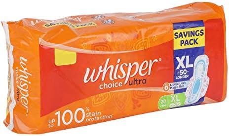 Whisper Choice Kanatlı Hijyenik Pedler - 20 Ped (Ekstra büyük)