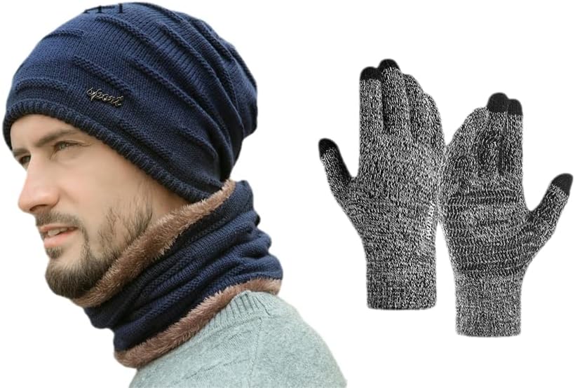Kış Kalın Sıcak erkek Örme Şapka Sürme Dağcılık Rüzgar Geçirmez Toz Geçirmez Erkek Şapka Kasketleri