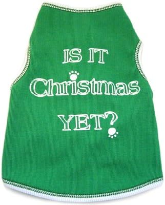 Daha Noel gelmedi mi? Köpek Pet Tshirt Tankı, Yeşil, XX-Küçük