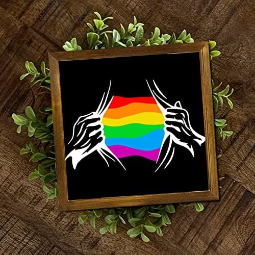 LGBT Gurur Çerçeveli Ahşap Işaretleri Lezbiyen Gurur Süper Güçlü Ahşap Plak Işareti Çiftlik Evi Eşcinsel Gurur Duvar